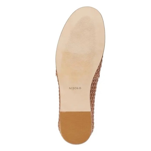 NWOT NISOLO Mara Woven Slip On Tan Leather Flats as size 9.5 W - Picture 3 of 6